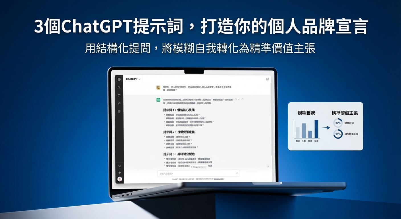 3個ChatGPT提示詞，打造你的個人品牌宣言：立即拆解獨特價值的實戰指南