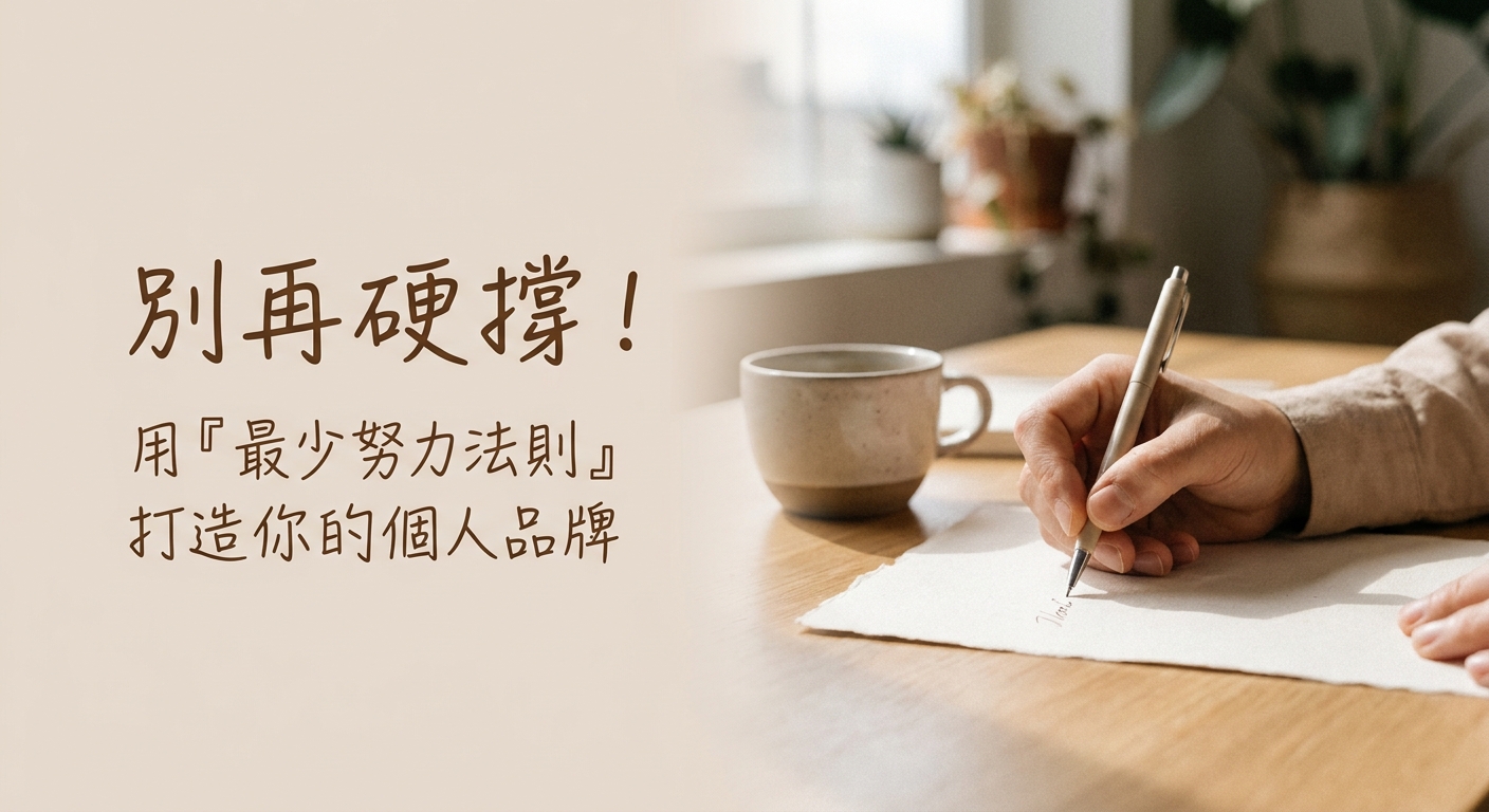 別再硬撐！用『最少努力法則』打造個人品牌，3步驟輕鬆持續輸出